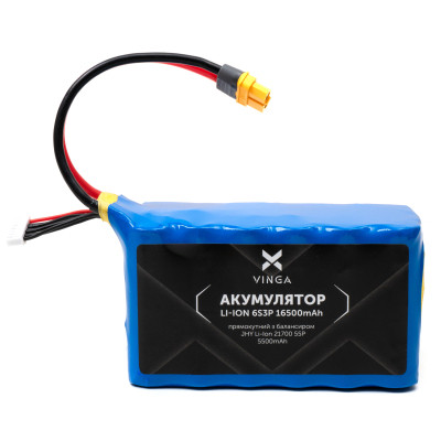 Аккумулятор для дрона Vinga Li-ion 6S3P 16500mAh коробка 10 шт. (JHY Li-Ion 21700 5500mAh) (V6S3P-10PCS-16500MAH) Винница - изображение 1