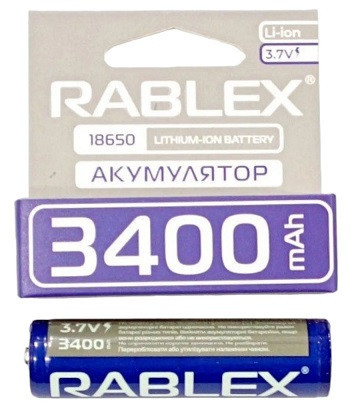 Аккумулятор Rablex 18650, 3400mAh з ЗАЩИТОЙ Li-ION 3.7v Днепр - изображение 3