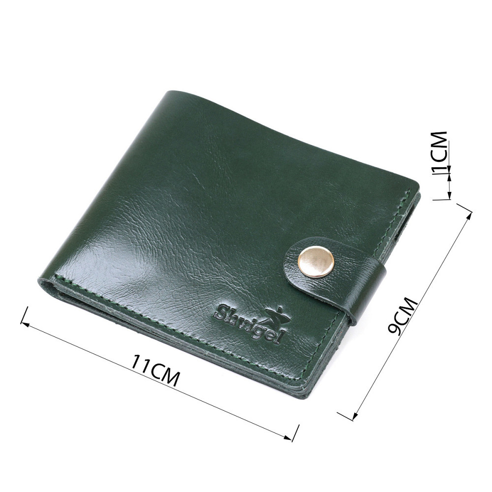 Универсальное кожаное портмоне Shvigel 16462 Зеленый Киев - изображение 8