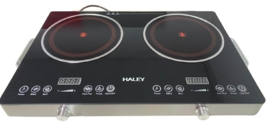 Настільна інфрачервона плита Haley HY-1812A: двоконфоркова електрична плита для будь-якого посуду на 2 зони Одеса