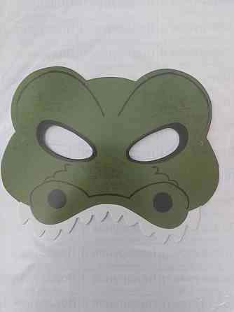 Дитяча маска Крокодил із картону 17 на 13 см зелений Київ