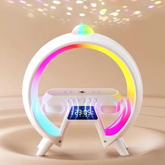 Лампа настільна HM-G66 смарт нічник із проєкцією USB Bluetooth з бездротовою зарядкою Білий Вінниця