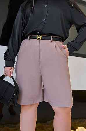 Женские льняные шорты-бермуды свободного кроя Bettie 50, Капучино Киев