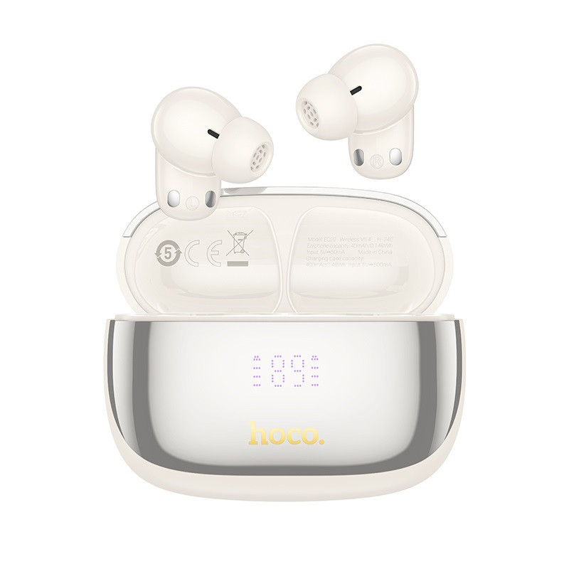Бездротові навушники HOCO EQ20 Rhyme true wireless ANC+ENC noise reduction BT headset Milky White Киев - изображение 4