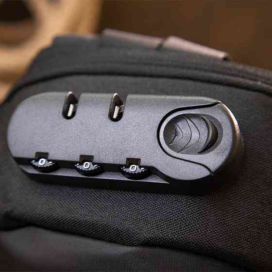 Ергономічний рюкзак через плече з кодовим замком текстильний Чорний (Vintage) Київ