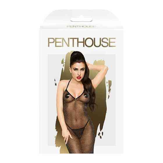 Платье в пол с люрексовой ниткой и стрингами Penthouse - Love on Fire Black S/M Sex Aura Киев