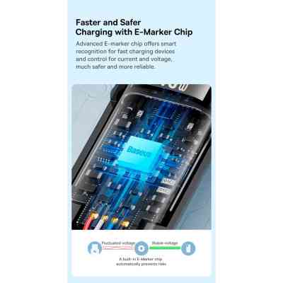 Дата кабель USB-C to USB-C 1.0m 240W Black Baseus (CAWJ040001) Вінниця