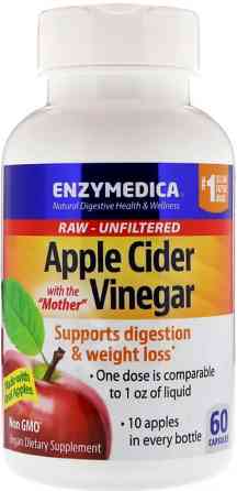 Яблочный уксус для похудения Enzymedica Apple Cider Vinegar 60 капс Киев