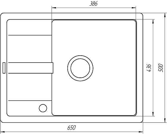 Гранитная мойка Mira ONZA серый 650 х 500 мм (000028978) Киев