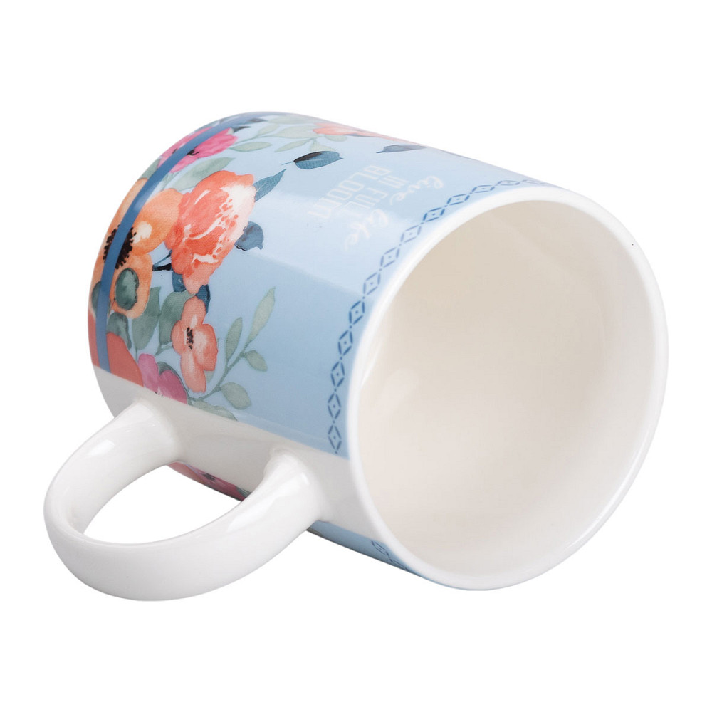Liling Rongxiang Ceramic Чашка порцелянова з квітковим принтом 400 (мл) для чаю та кави Блакитн Коломыя - изображение 2