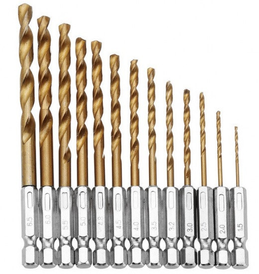 Набор сверл HSS 1.5-6.5 мм для шуруповерта, 13 шт Винница - изображение 1