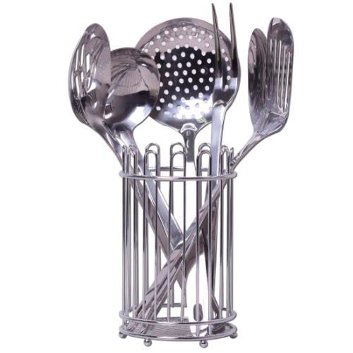 Набір кухонного приладдя 7 предметів:(6шт + підставка) нержавіюча сталь 5233 KAMILLE Житомир - фото 2