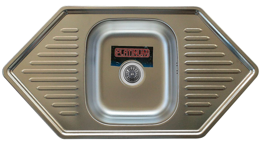 Кухонна мийка з нержавіючої сталі Platinum 9550В ДЕКОР (0,8/180 мм) Коломыя - изображение 1