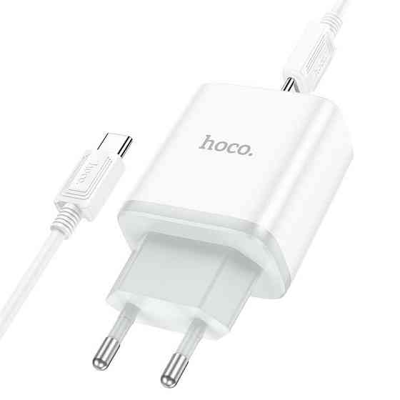 Мережевий зарядний пристрій з кабелем HOCO C104A Stage single port PD20W charger set (Type-C to Type-C) (EU) Одеса
