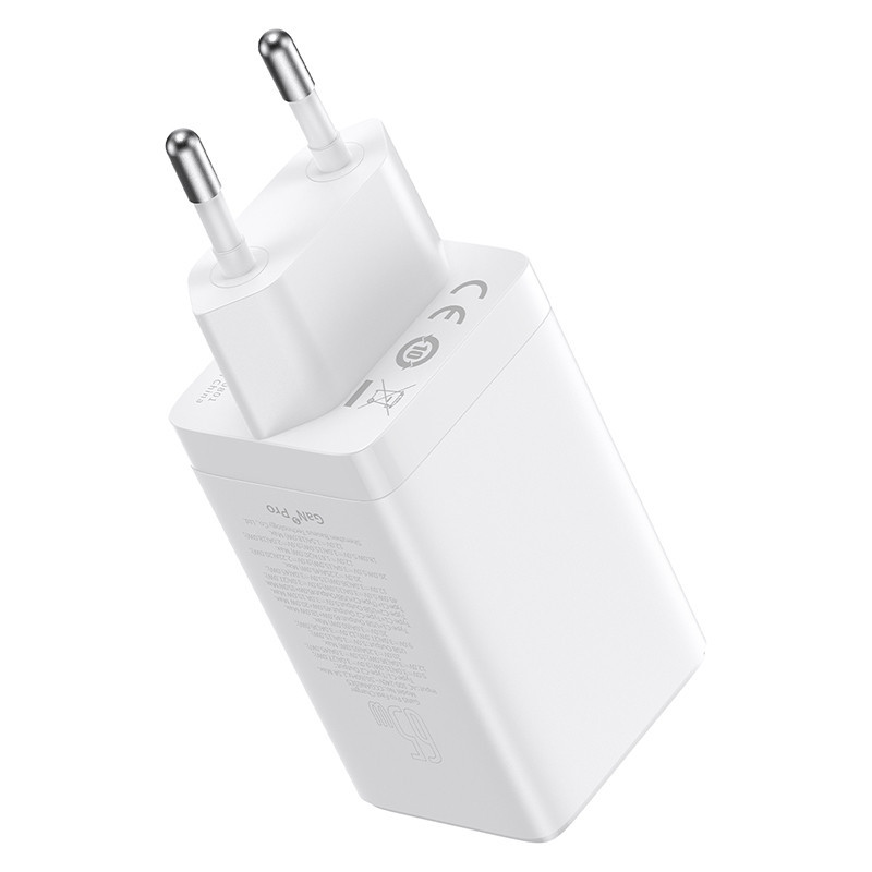 Мережевий зарядний пристрій з кабелем Baseus GaN5 Pro Fast Charger 2C+U 65W  EU  White (Baseus Xiaobai charging Cable Type-C  to Київ - фото 5