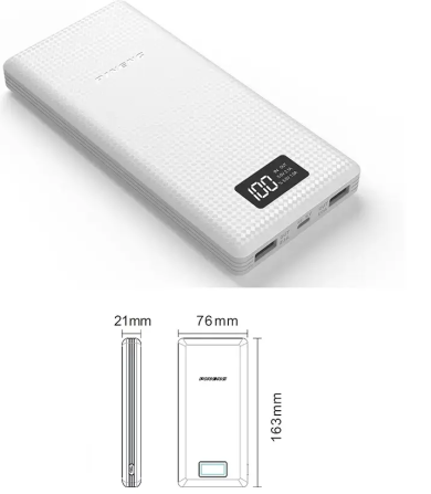 Зовнішній акумулятор Power Bank Pineng PN-969 20000mAh Білий Вінниця - фото 5