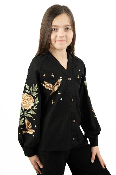 Вишиванка-сорочка для дівчаток біла лляна топ Київ - фото 5