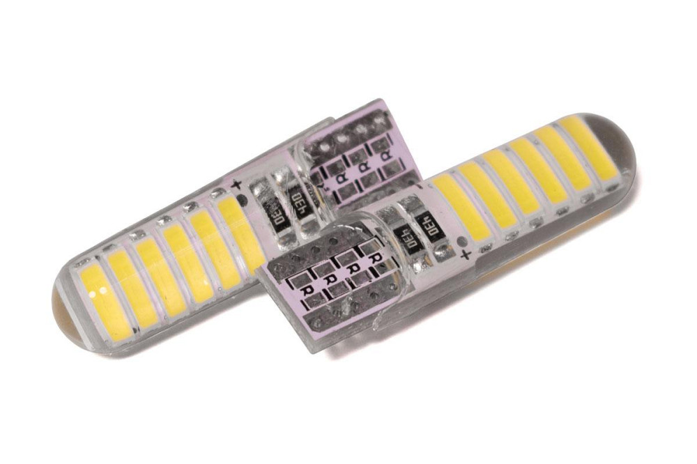 Светодиодная лампа StarLight T10 12 диодов 7020 12V 1W WHITE / печатная плата в силиконе Харьков - изображение 2