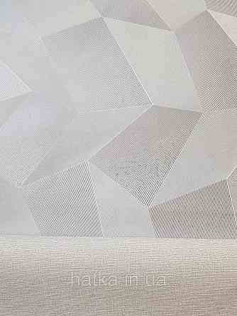 Шпалери метрові вінілові на флізеліні Sintra Vila геометрія фігури 3д сірі з бузковим сріблястими 534649 Київ