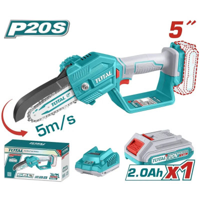 Цепная пила Total TGSLI20581 мини, акум., 20В, 2Ah, шина 13см (TGSLI20581) Винница - изображение 6