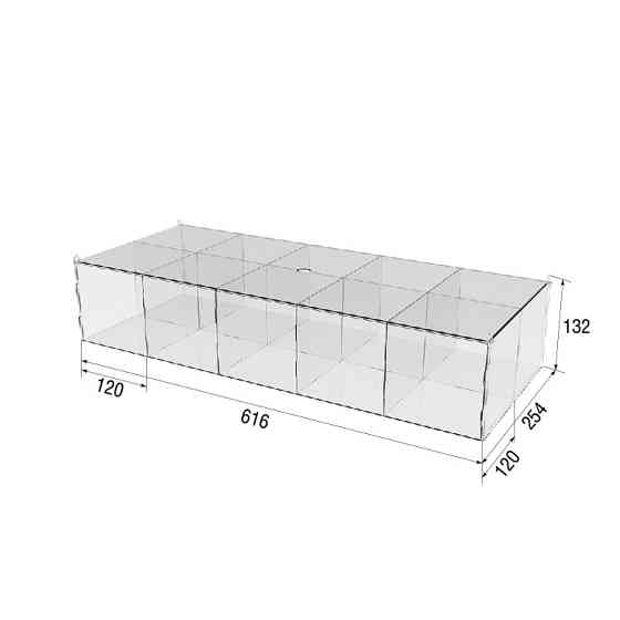 Коробка акрилова EKOSTAR 616х254х132 з кришкою Київ