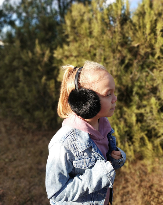 Хутряні навушники дитячі з кролика Чорний Харків - фото 3