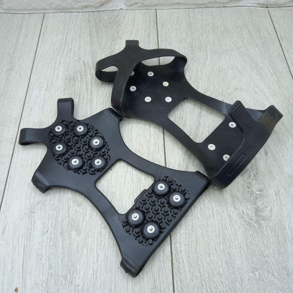 Льодоступи зимові зі сталевими шипами, розмір 38–43, 10 шт — накладки проти ковзання для взуття, льодоходи Харків - фото 4