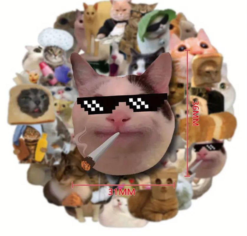 Стикеры с котами. Водонепроницаемые виниловые эстетические наклейки, набор 50 штук. Киев - изображение 2