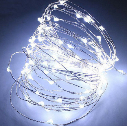 Світлодіодний дріт 10 м 100 led з відсіком для батарейок Київ - фото 1