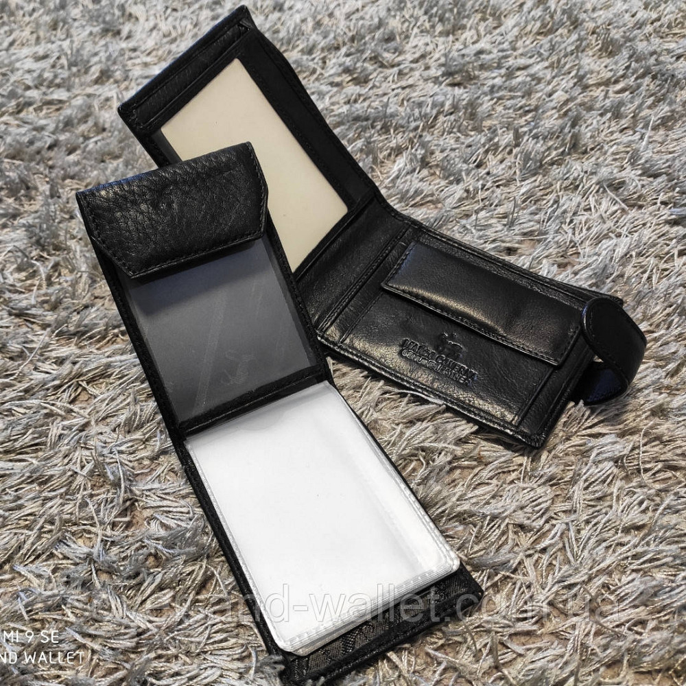 Стильный кожаный мужской кошелек с визитницей на застежке Marco Coverna Киев - изображение 4