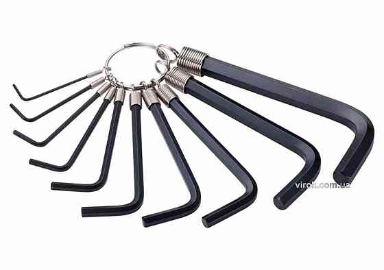 Ключі 6-гранні Г-подібні Stanley з'єднані кільцем, 10 шт, 1,5- 10 мм Одеса