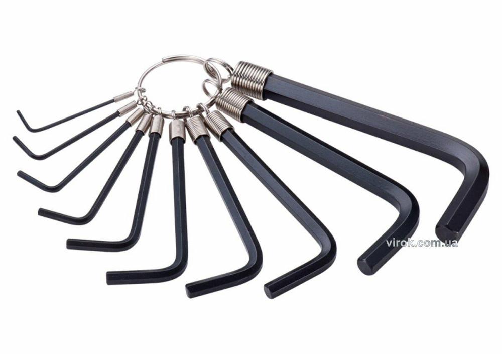 Ключі 6-гранні Г-подібні Stanley з'єднані кільцем, 10 шт, 1,5- 10 мм Одеса - фото 1