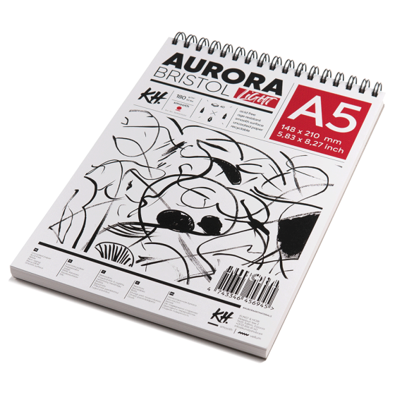 Альбом для рисунка на спирали Portrait (Bristol) 180 г/м2 40 л белый Aurora Киев