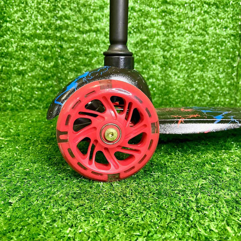 Самокат триколісний Skyper MINI колеса PU 120мм на 2-4 роки Червоно-чорний з принтом (112-70899) Чернигов - изображение 5