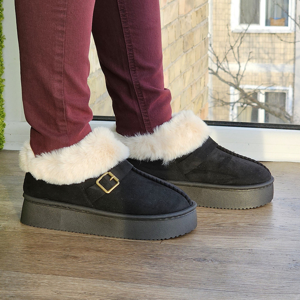 Зимові жіночі Уги Чорні Чобітки з Хутром Теплі (розміри: 36,37,38,39,40,41) Дніпро - фото 6