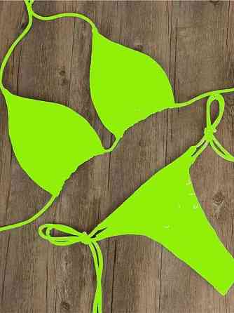 Купальник женский бикини на завязках салатовый 46 Киев