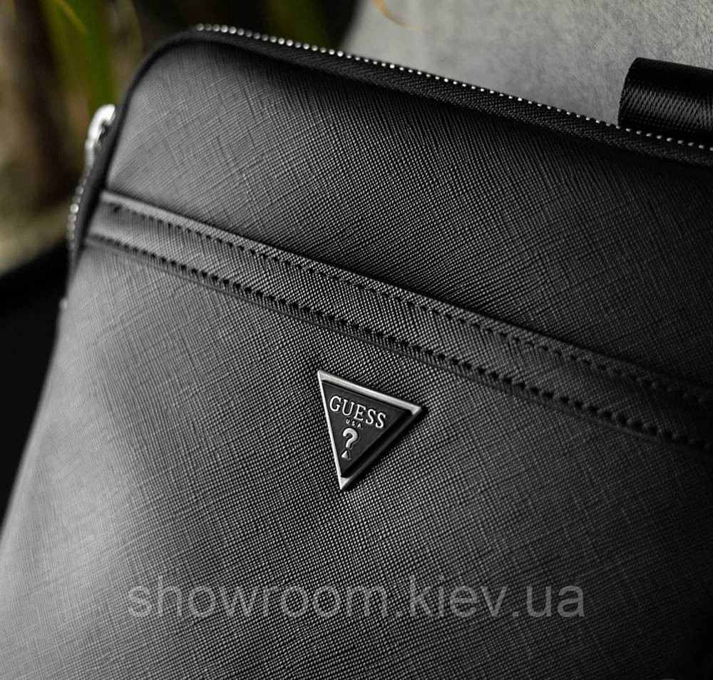 Чоловіча брендова сумка на плече (7513) чорна Київ - фото 6