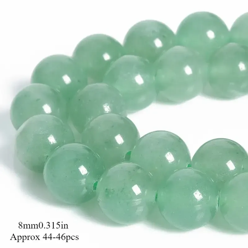 Авантюрин зеленый 8 мм – 45 бусин для украшений и браслетов, натуральный камень Киев - изображение 1