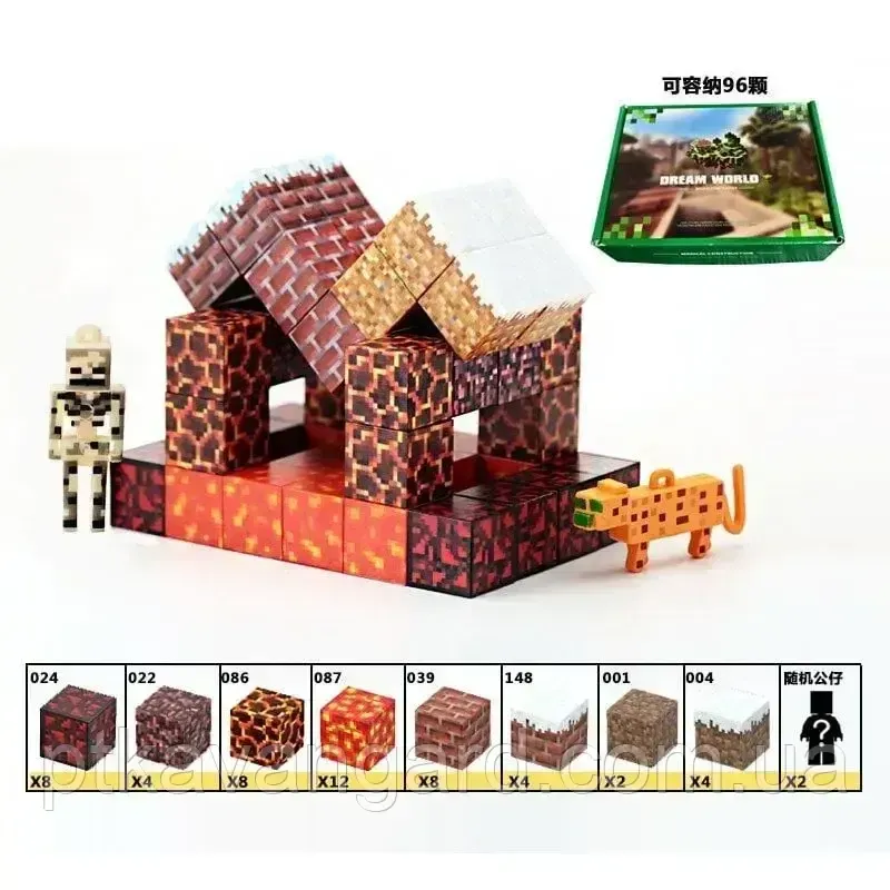 Конструктор магнітний майнкрафт 50 кубики магнітні блоки Dream World LZCK 014 Хмельницький - фото 7