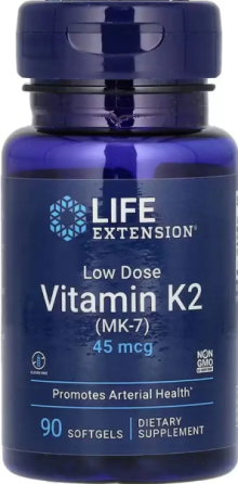 Вітамін K Life Extension Low Dose Vitamin K2 45мкг 90 гел капс Київ