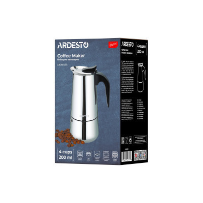 Гейзерная кофеварка Ardesto Gemini Apulia 4 чашки (AR0804SS) Винница - изображение 3
