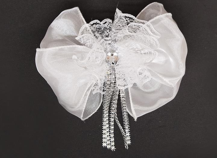 Бантик шкільний білий гарний на гумці Київ - фото 1