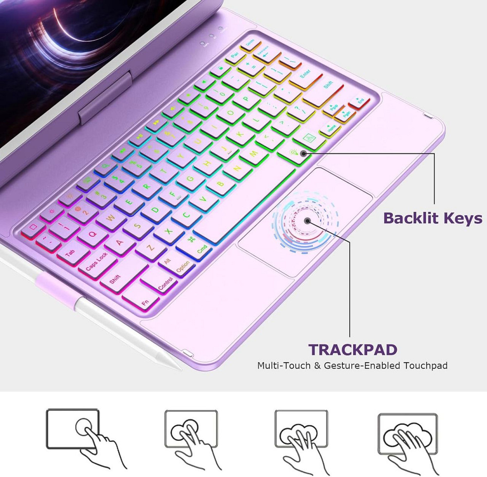 Чехол с клавиатурой и тачпадом для iPad 9th/8th/7th Gen 10.2