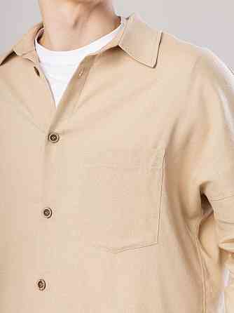 Темно-бежева лляна сорочка для чоловіків із довгим рукавом Pobedov Founder Київ