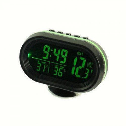 Автомобильные часы VST-7009V подсветка + 2 термометра + вольтметр, питание от аккумулятора авто 12В-24В UL-92 Киев - изображение 8