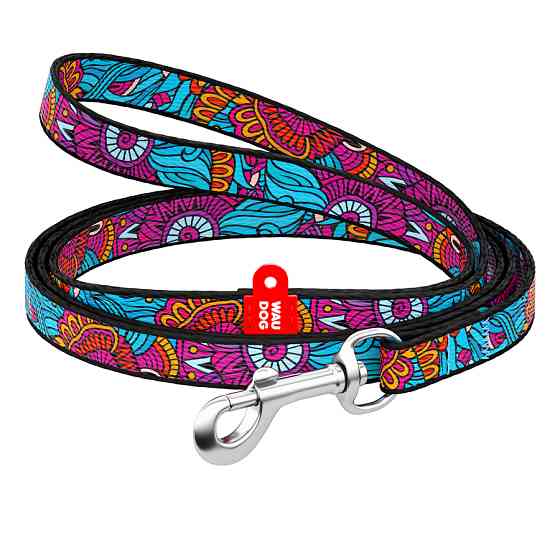 Повідець для собак нейлоновий WAUDOG Nylon, малюнок "Літо" , Ш 10 мм, Дов 122 см Коломия