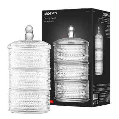 Сахарница Ardesto Verbena, 12,5 х 25,5 см, скло, прозорий (AR5021) Винница