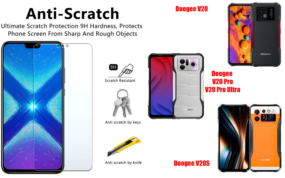 Защитное стекло NeoGlass для Doogee V20, V20 Pro, V20S, V20 Pro Ultra – ультрапрозрачное и устойчивое Киев - изображение 1