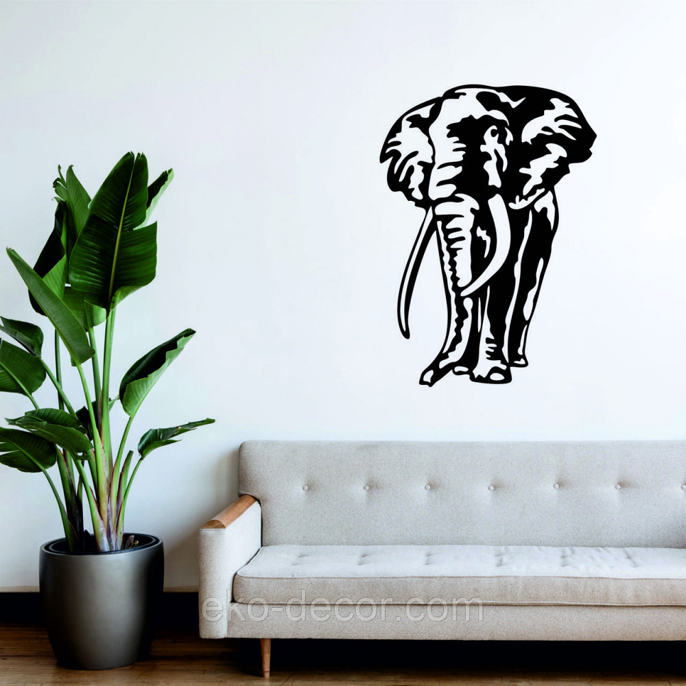 Декоративне настінне Панно «Слон», Декор на стіну 70*50 см, Чорний Київ - фото 5