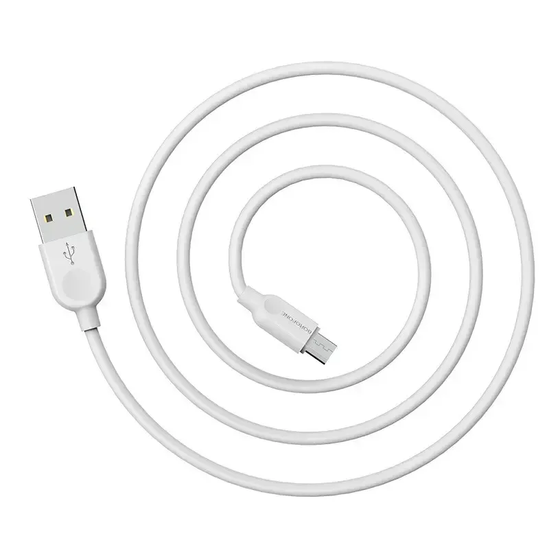 Кабель USB - micro USB 2 м, 2.4 А, ПВХ, прямі роз'єми, Borofone BX14 LinkJet, максимальний струм 2.4 А Одеса - фото 6